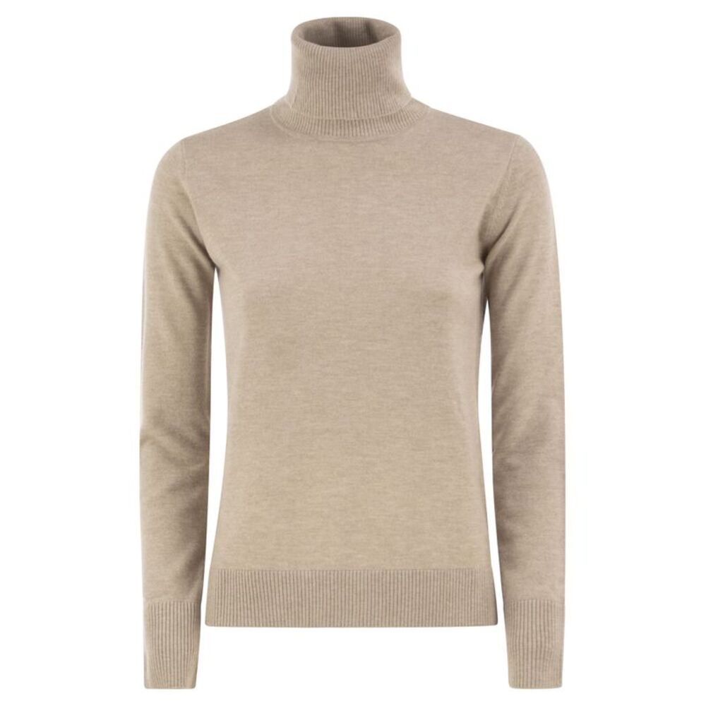 S Max Mara Women Smmallegra - Pure Wool Roll-Neck Jumper With Logo Elbow Patches